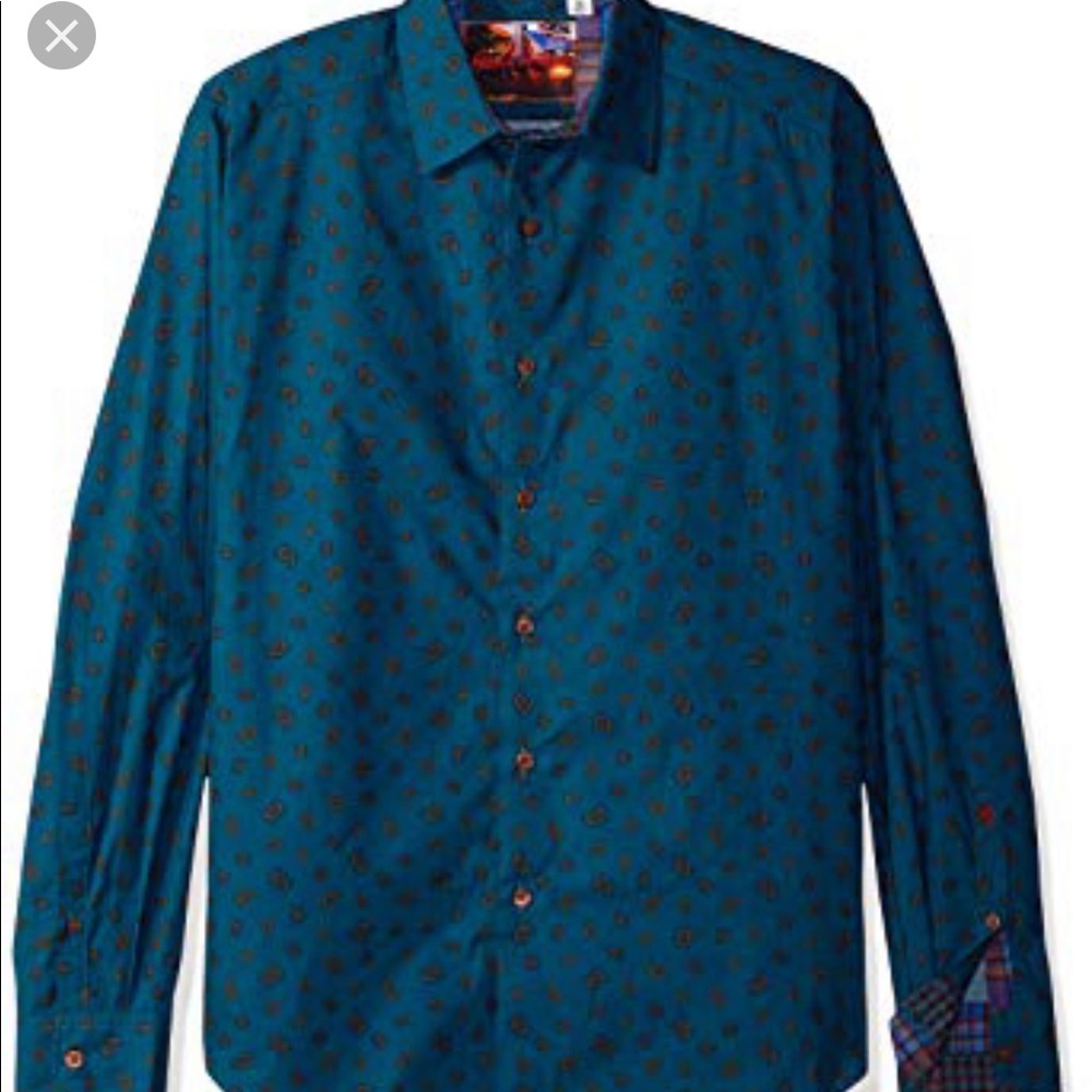 🆕 ROBERT GRAHAM shirt top button down XL